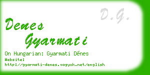 denes gyarmati business card